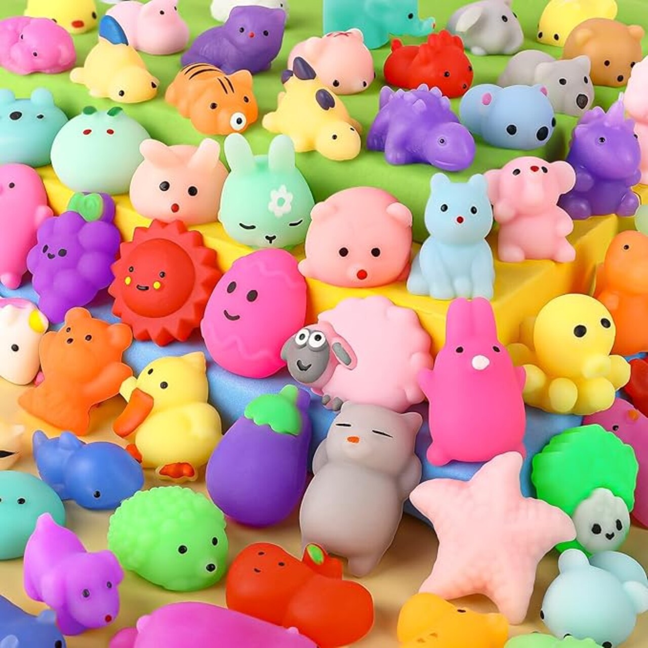 45Pcs Mochi Squishy Toys Mini Squishies Kawaii Animal Squishies Party Favors for Kids Cat Panda Unicorn Squishy Novelty Stress Relief Toys Birthday Gifts Goody Bags Class Prizes Pinata Fillers